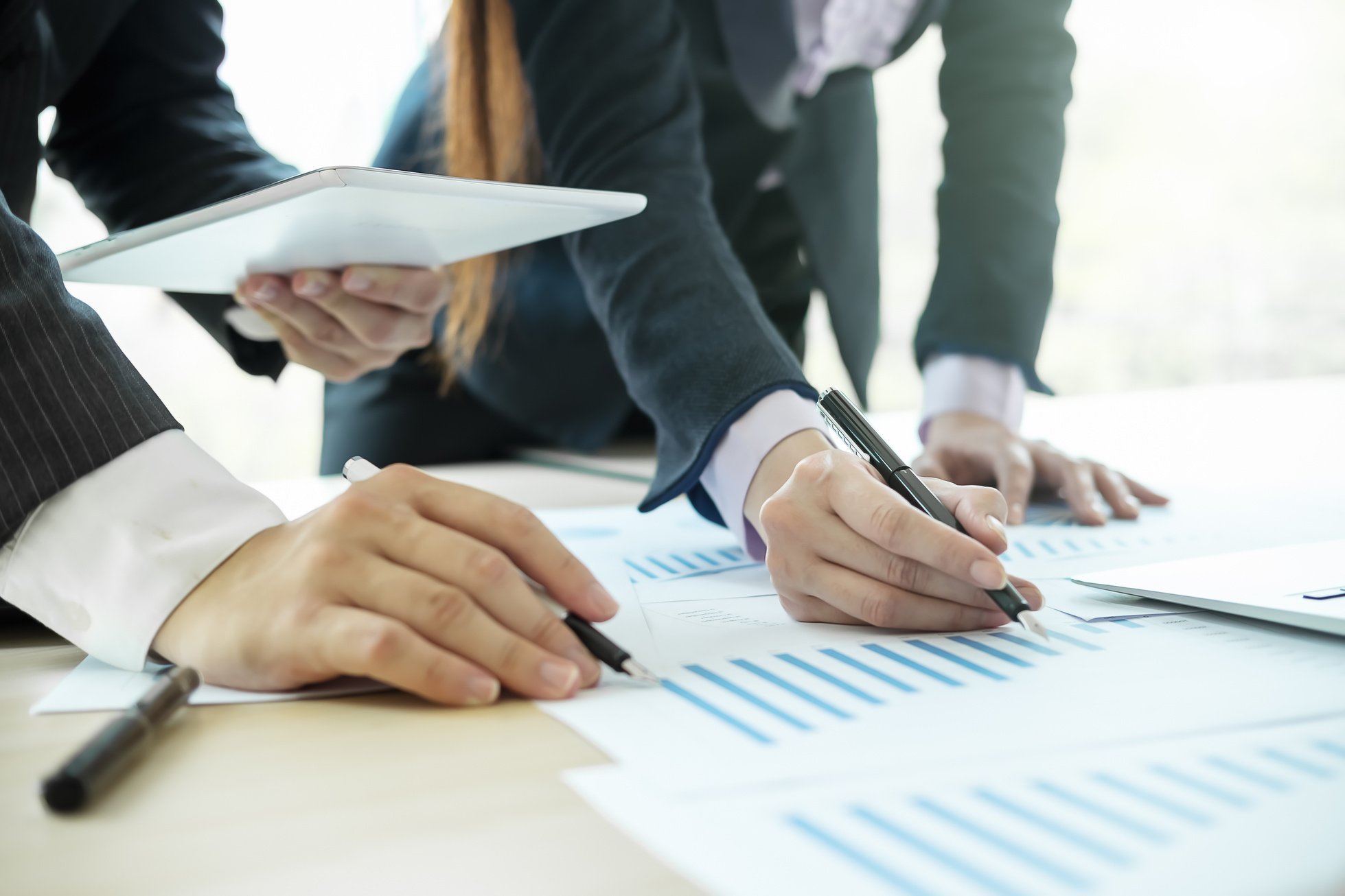 Business Meeting Over Graphs on the Table